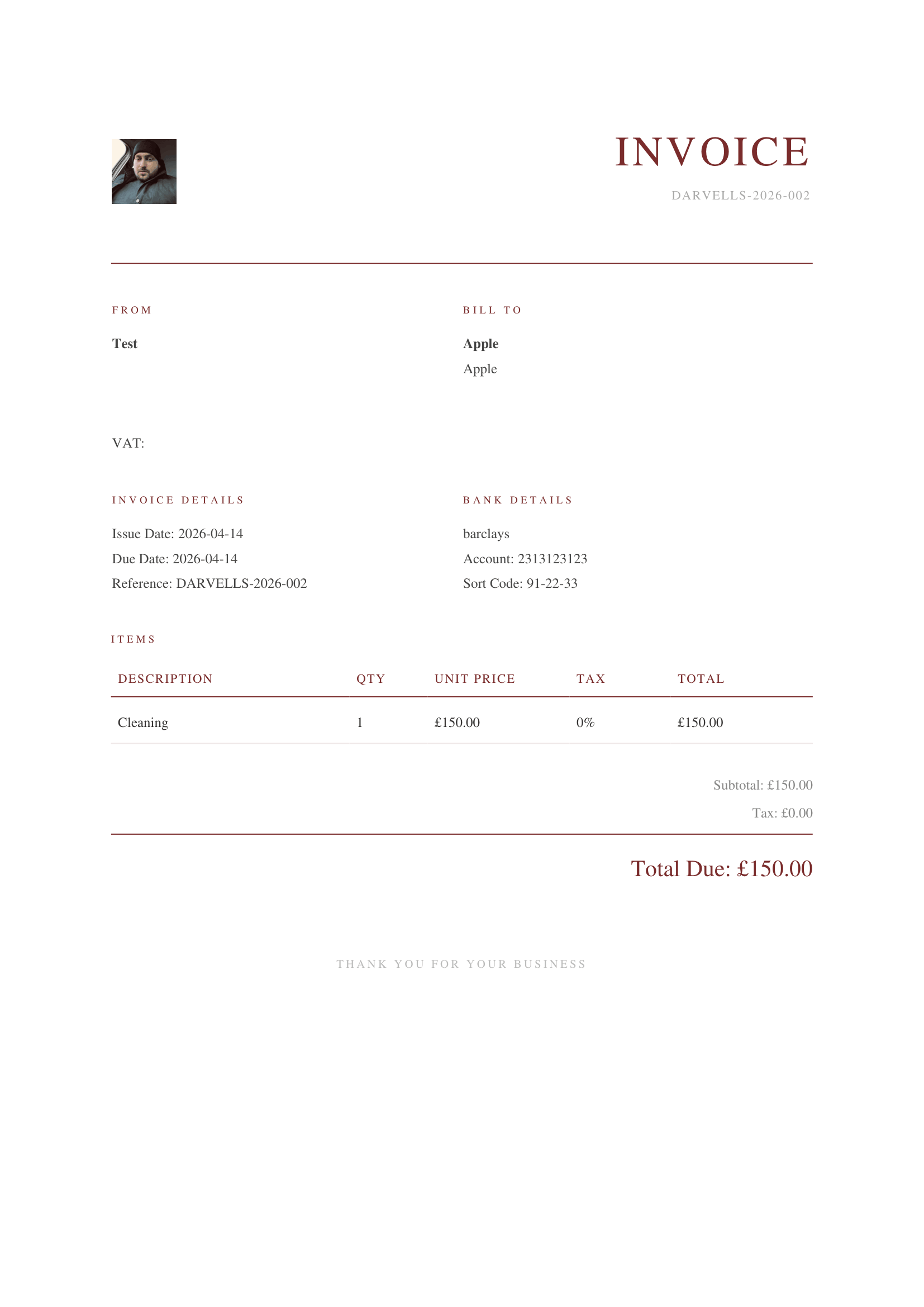 Luxury invoice template